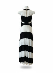 A.L.C. Helena Black & White Striped Maxi Dress – Modern Minimalist Resort Dress – Size Small