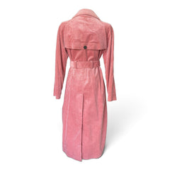 ALEXACHUNG Double-Breasted Cotton-Corduroy Trench Coat – Pink – Medium
