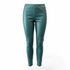 ARMA Lamb Leather Stretch Trousers – Teal Green – Size 38