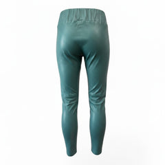 ARMA Lamb Leather Stretch Trousers – Teal Green – Size 38