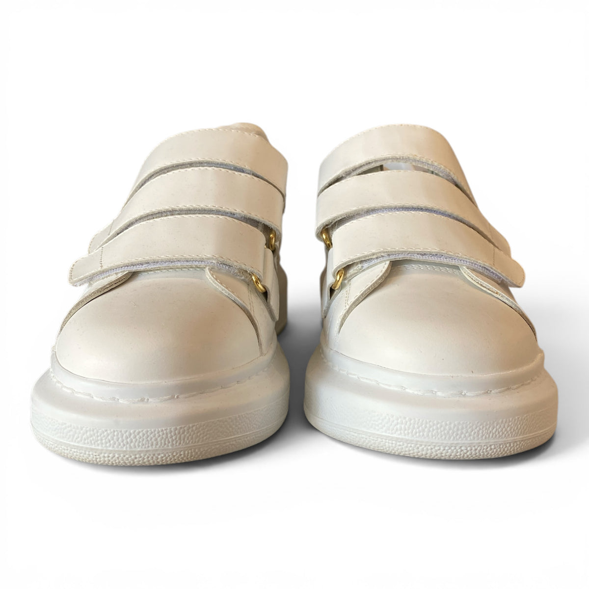 Alexander McQueen Oversized Larry Strap Sneakers White & Gold