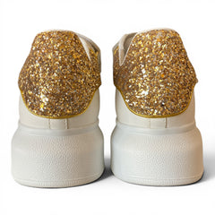 Alexander McQueen Oversized Larry Strap Sneakers White & Gold