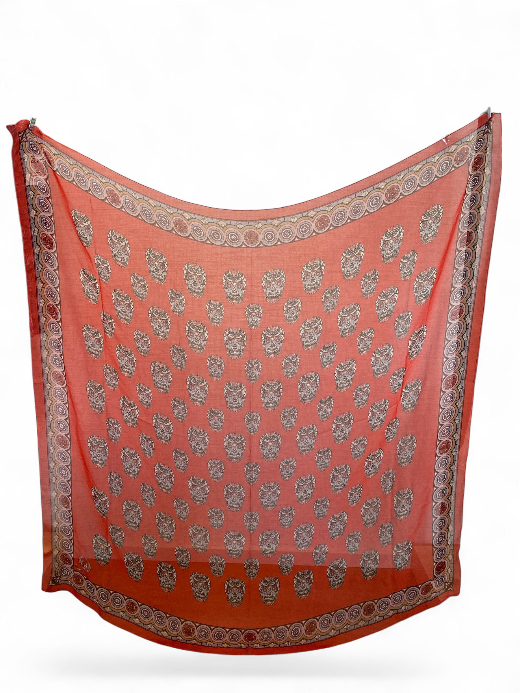 Alexander McQueen Red Silk Skull Scarf – Bold Statement Luxury