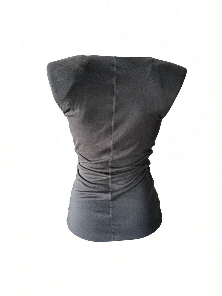 Alexander McQueen Sleeveless Draped Wrap Top – Black – Size 40