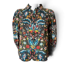 Alice + Olivia April Embroidered Floral Blouse – Multicolor – XS