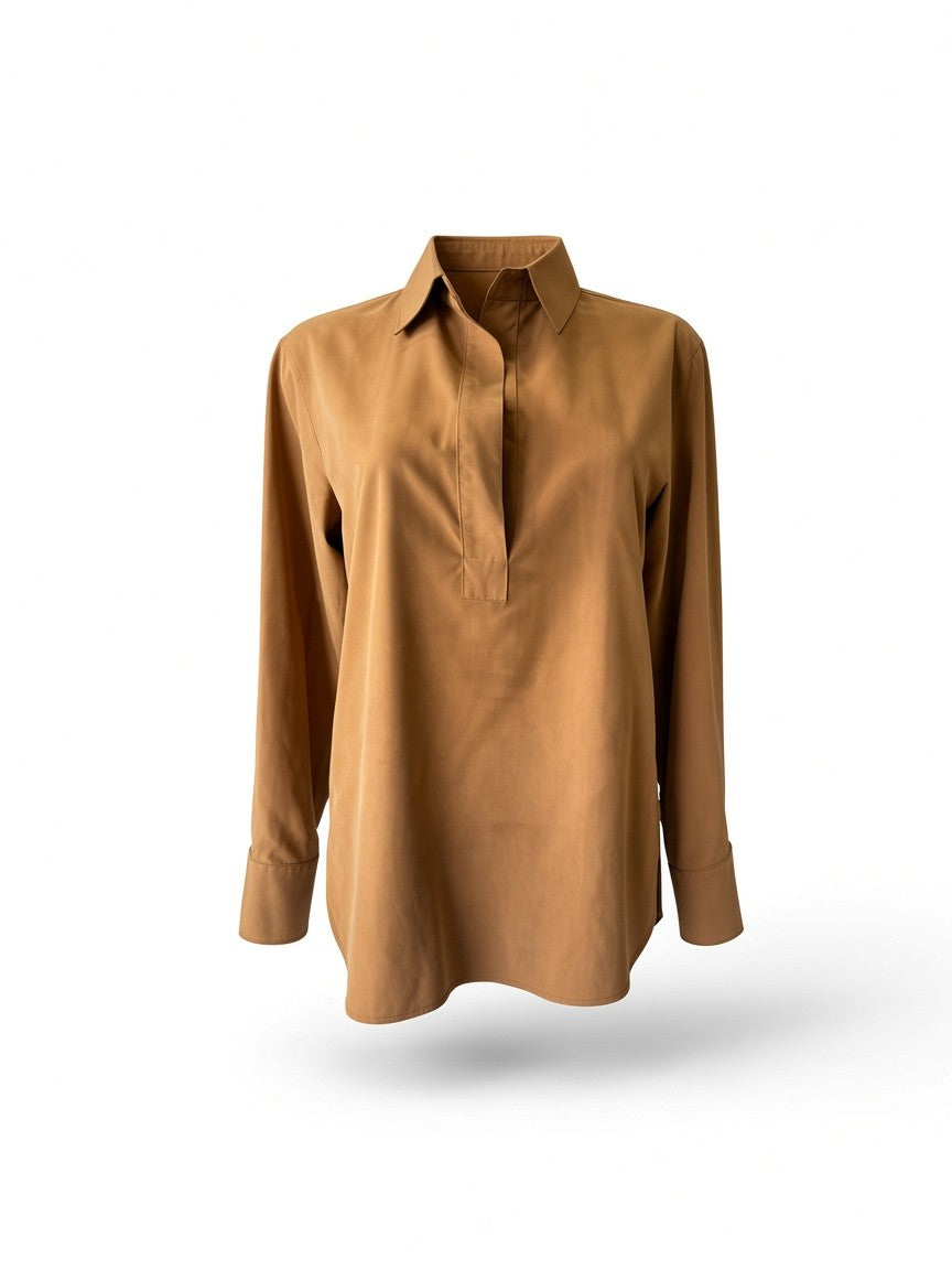 Amaris Relaxed Blouse – Camel – Small