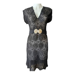 Ancient Kallos Crochet Cover-Up – Black – Size S