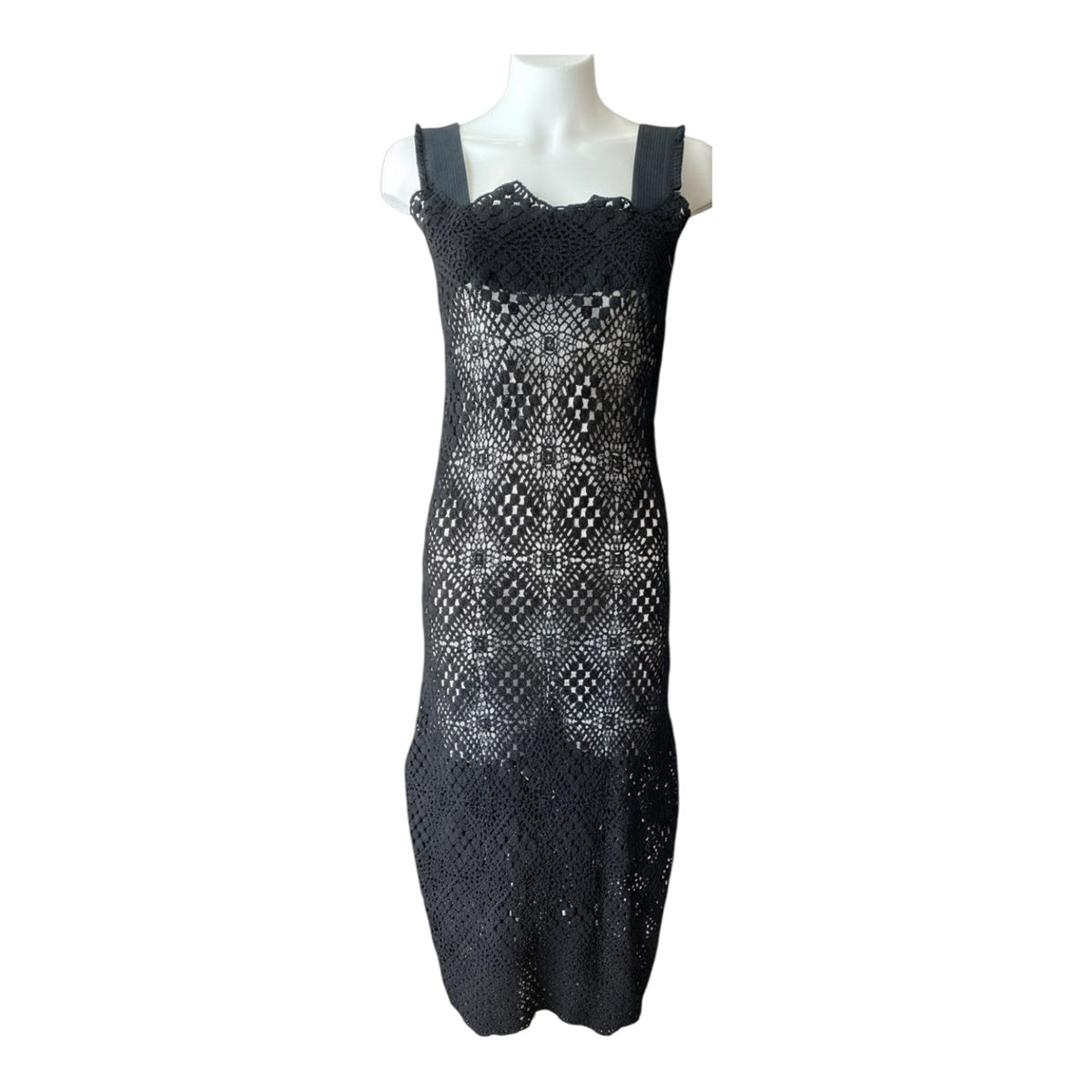 Ancient Kallos Crochet Dress – Black – Size S