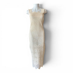 Ancient Kallos Crochet Dress – Beige – Size S