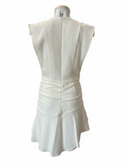 Ba&sh Jess White Sleeveless Mini Dress – Asymmetric Ruched Designer Dress – Size 2