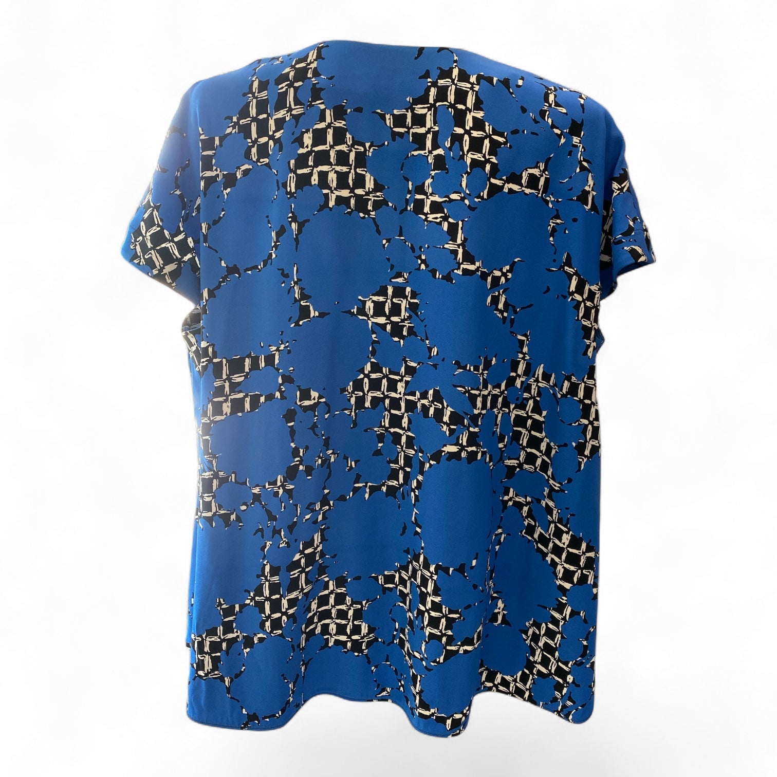 Balenciaga Abstract Print French Sleeve Blouse Blue – Size 40