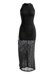 Be You by Ivonne Black Textured Maxi Dress – Size S/M