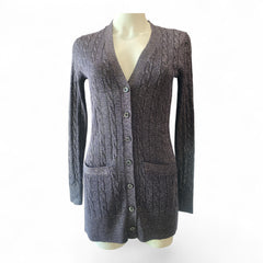 Brooks Brothers Sparkly Navy Cable-Knit Cardigan – Size XS