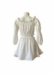 Caroline Constas White & Gold Embroidered Mini Dress - Size XS