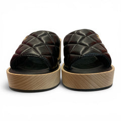 Chanel Lambskin Quilted CC Wedge Sandals – Size 39