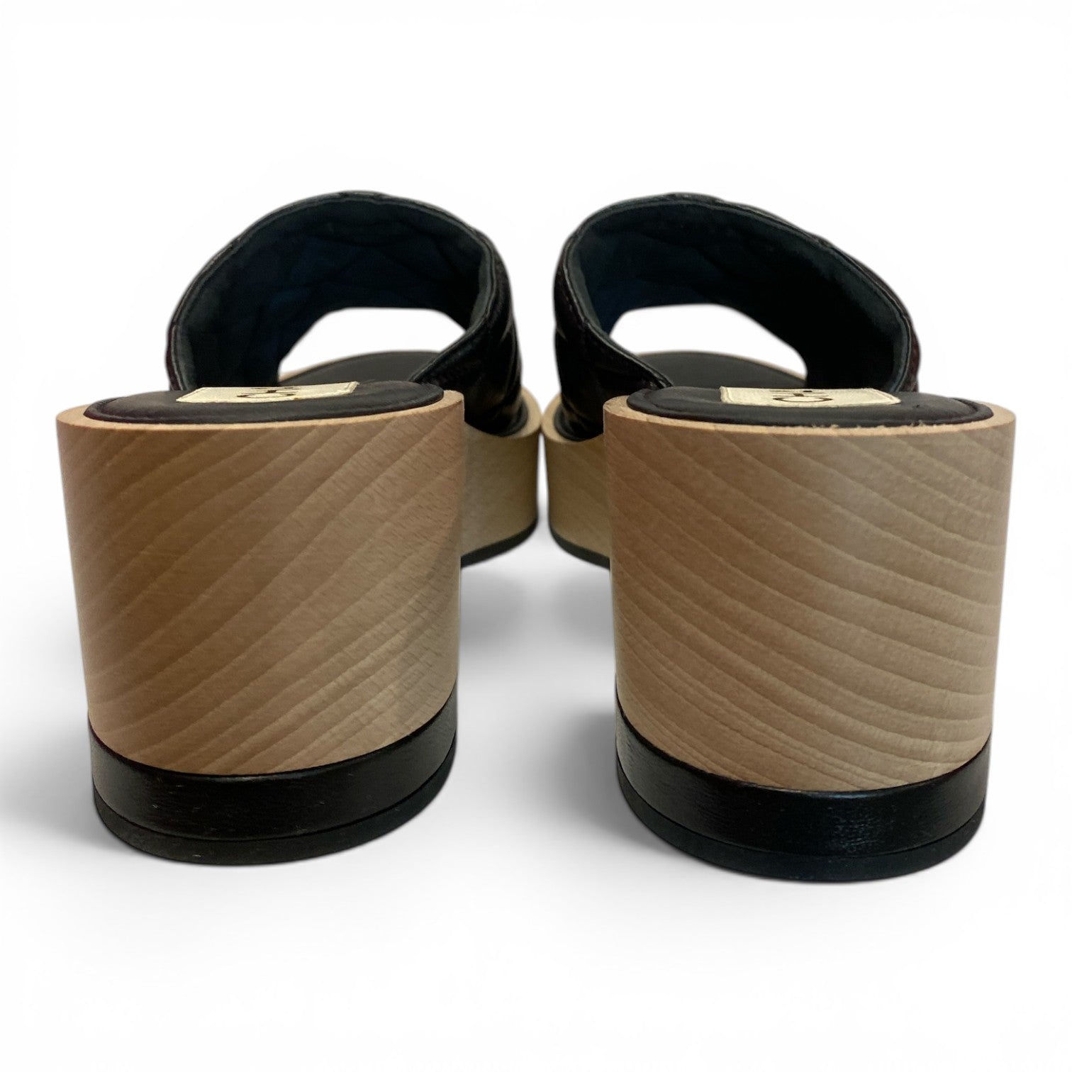 Chanel Lambskin Quilted CC Wedge Sandals – Size 39