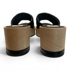 Chanel Lambskin Quilted CC Wedge Sandals – Size 39