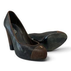 Chanel Black & Brown Cap-Toe Pumps – Size 39