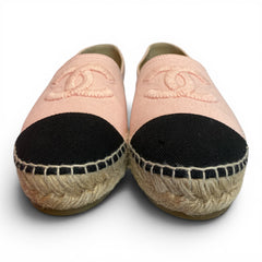Chanel Pink Denim CC Espadrilles – Size 38