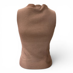 Chanel Pink Ribbed Knit Sleeveless Top with CC Logo