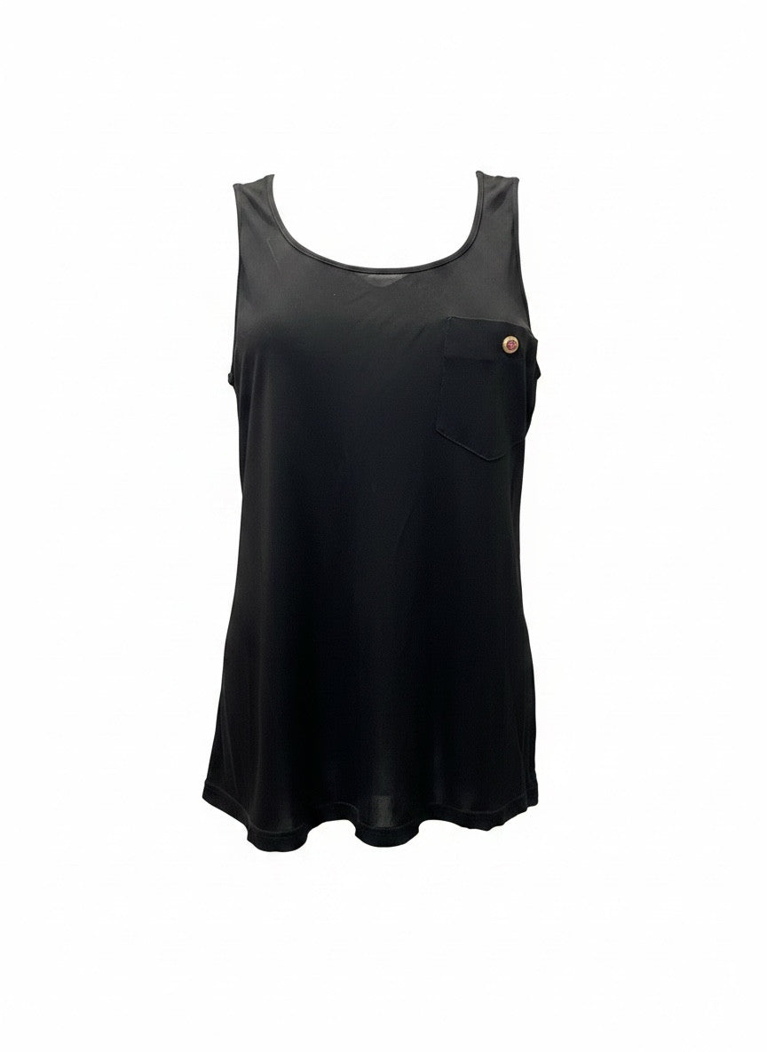 Chanel Silk Sleeveless Top – Black | Timeless Minimal Elegance