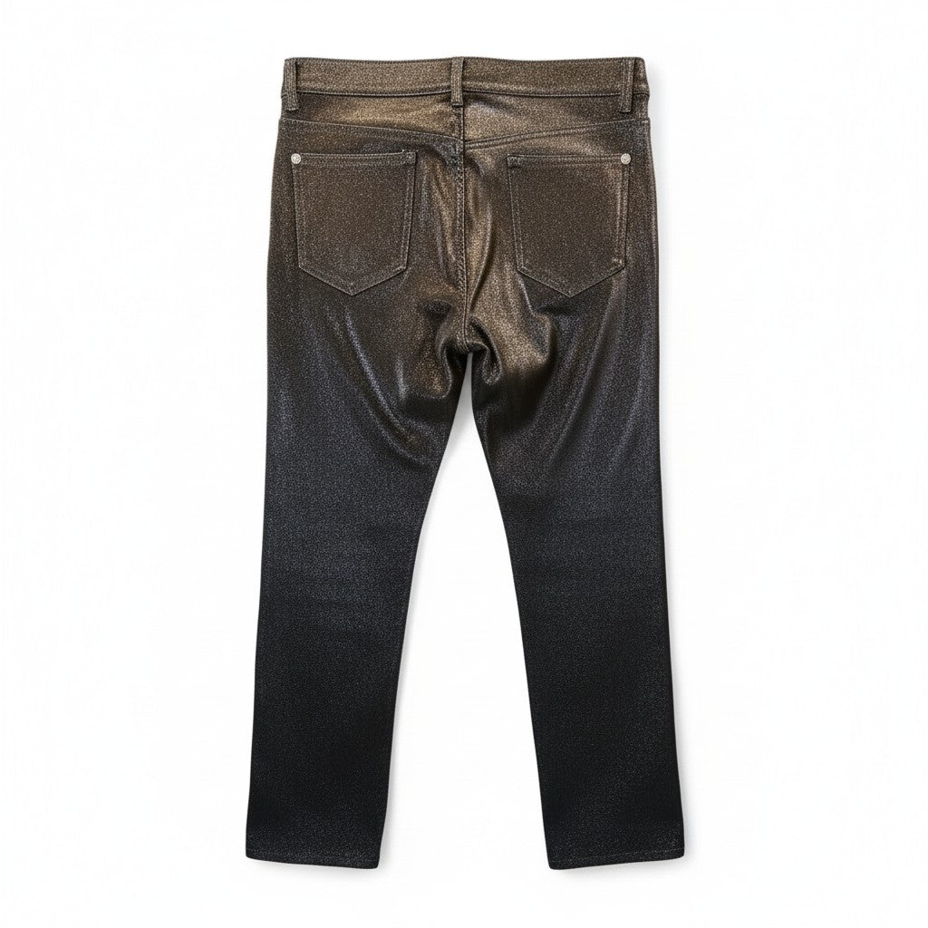 Chanel Metallic Slim Trousers – Black – Size 44