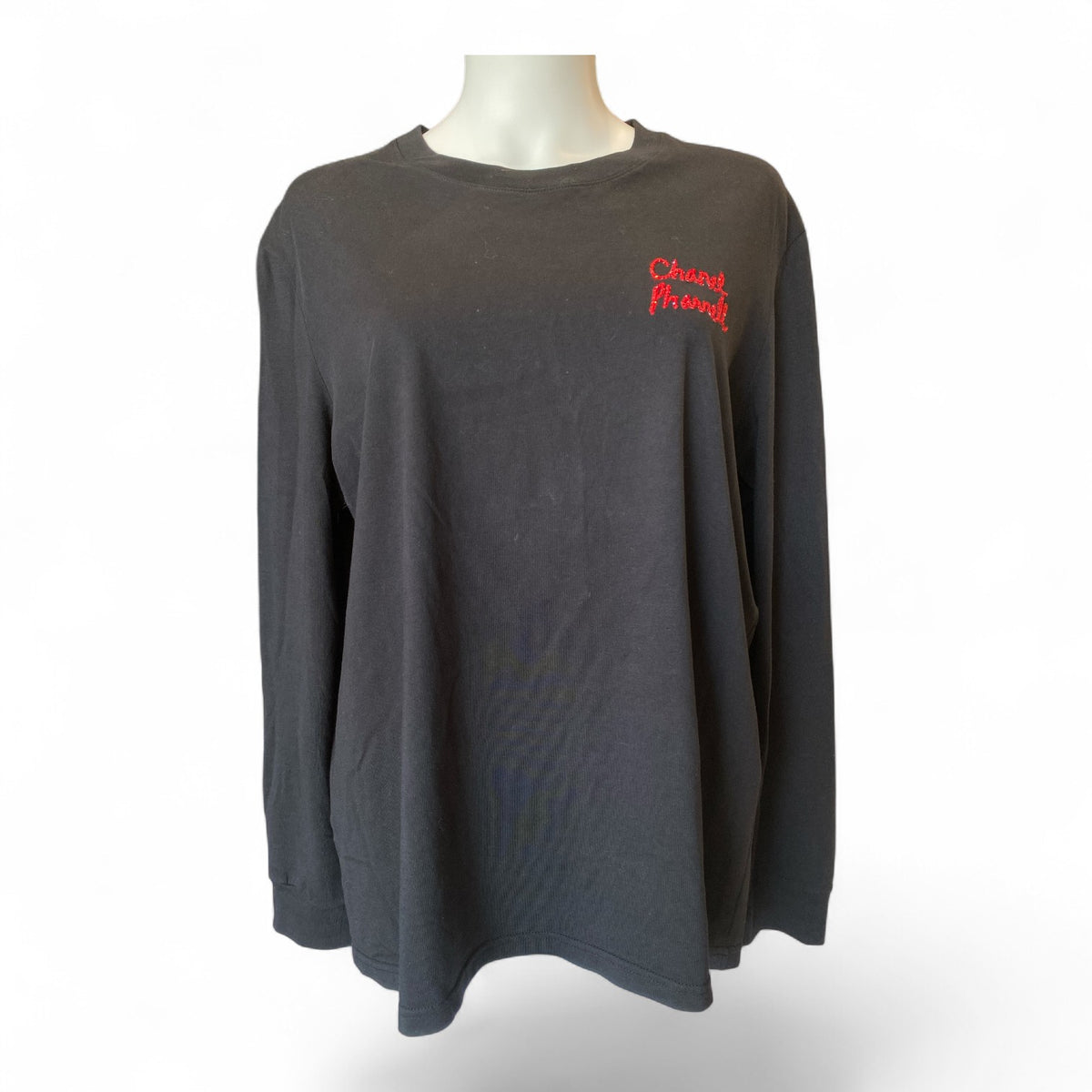 Chanel x Pharrell Capsule Collection Embroidered Long-Sleeve Top – Black – Size Large