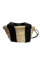 Chloé Raffia Bucket Bag Black Leather Trim Summer Designer Handbag