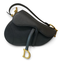 Christian Dior Saddle Bag in Black Leather