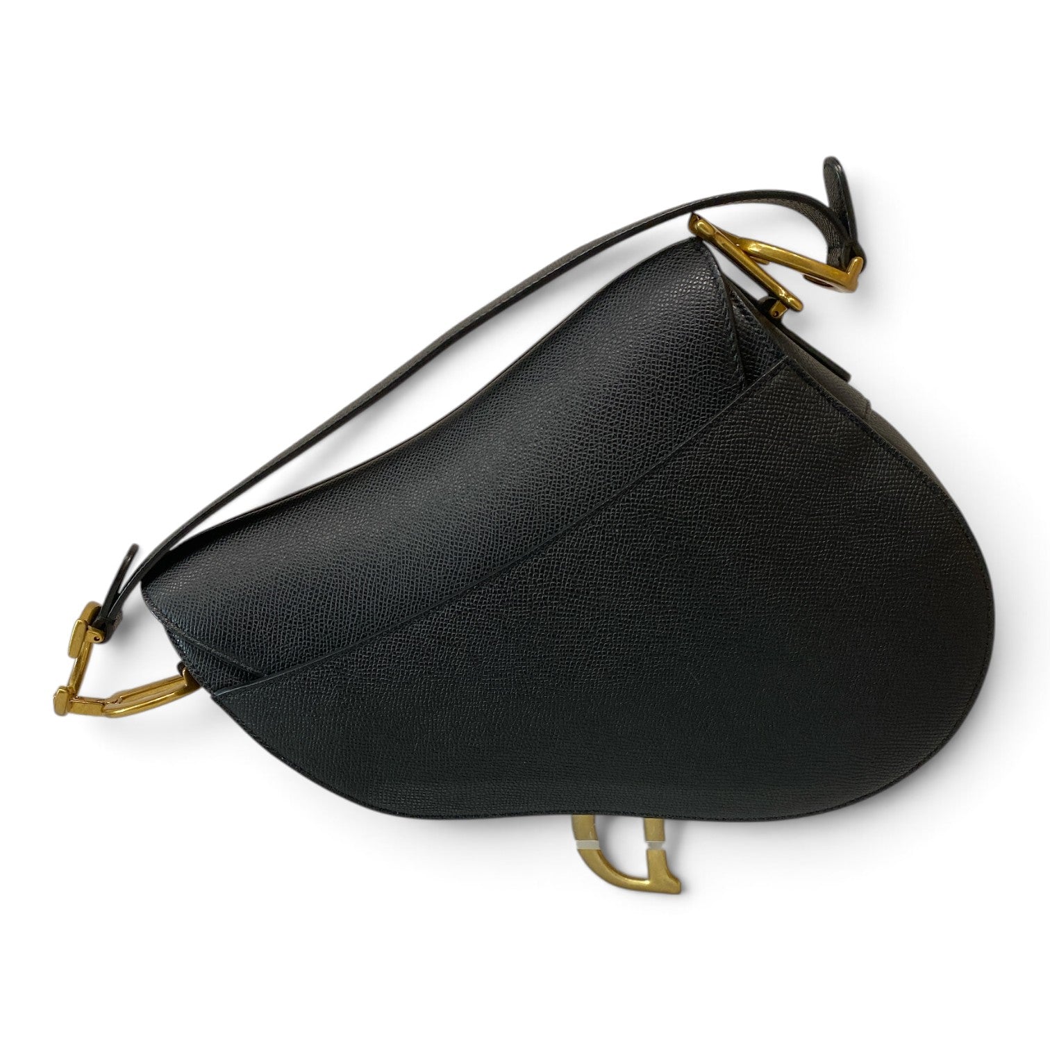 Christian Dior Saddle Bag in Black Leather