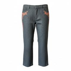 Christian Dior Embroidered Sleeveless Denim Jacket & Pants Set – Black & Coral – USA Size 14