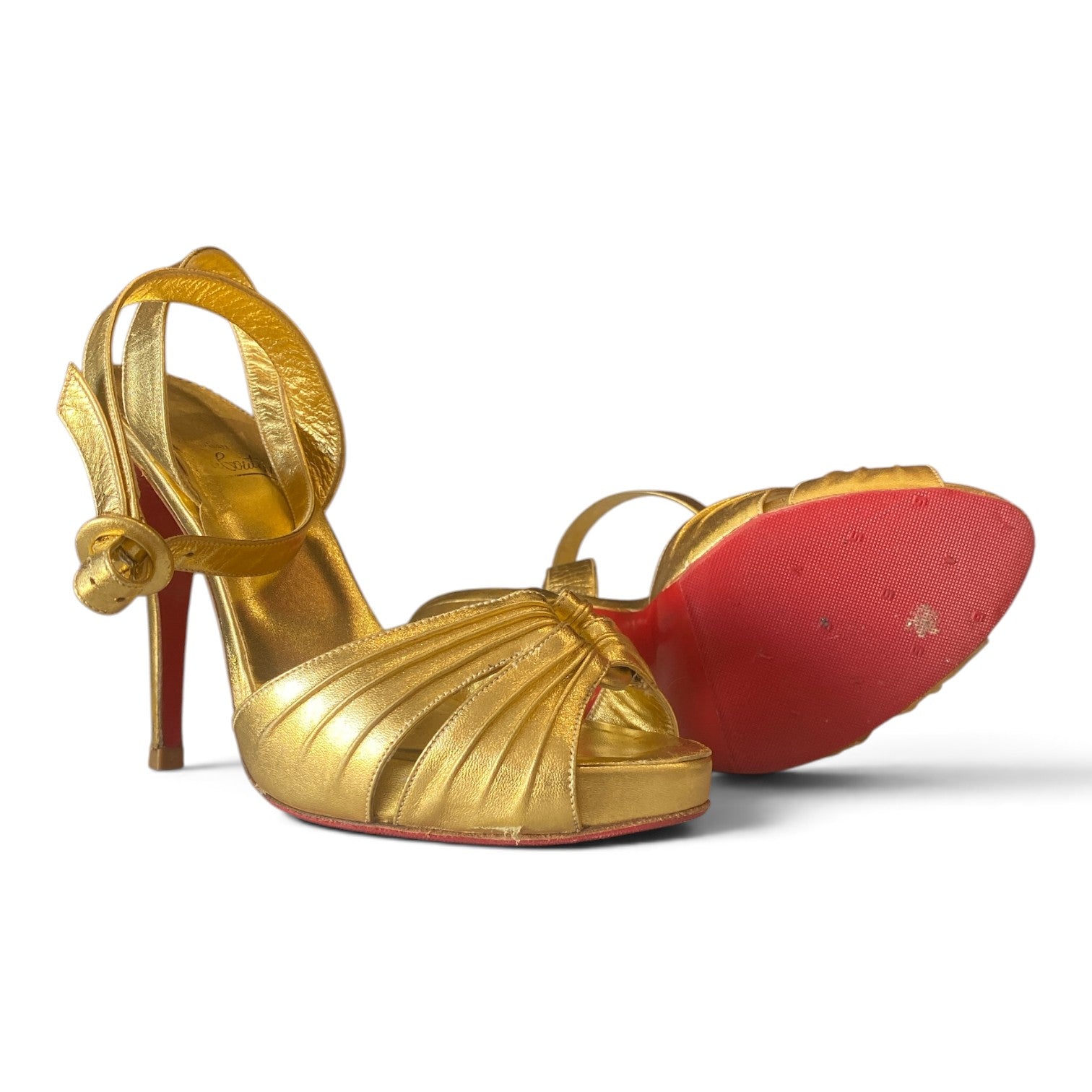 Christian Louboutin Metallic Gold Platform Sandals – Size 40