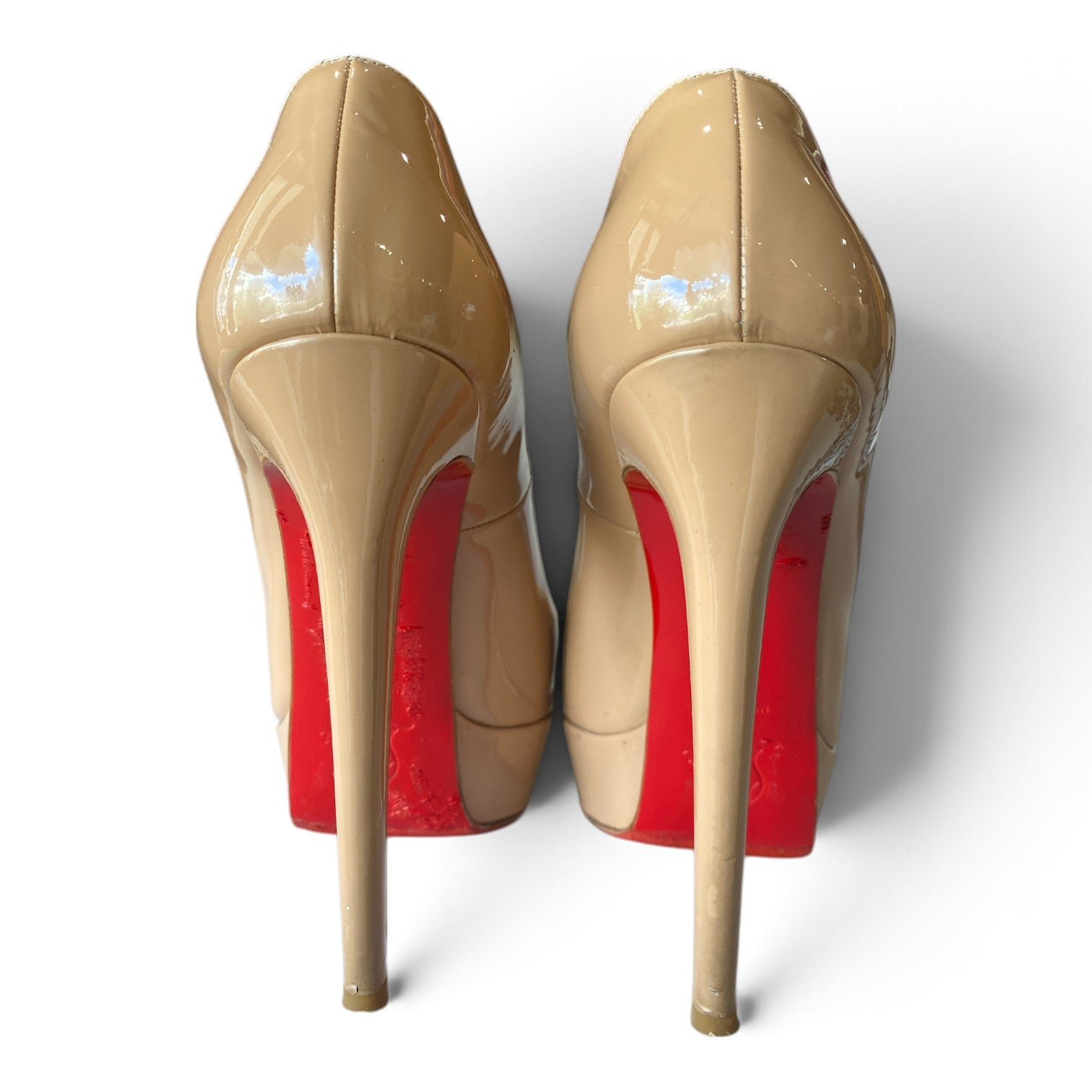Christian Louboutin Patent Leather Platform Pumps – Beige – Size 39
