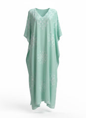 Christian Zen Mint Green Embroidered Kaftan Dress