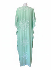 Christian Zen Mint Green Embroidered Kaftan Dress