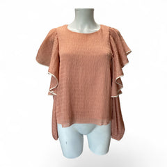 Club Monaco Ruffle Sleeve Textured Blouse – Size Small