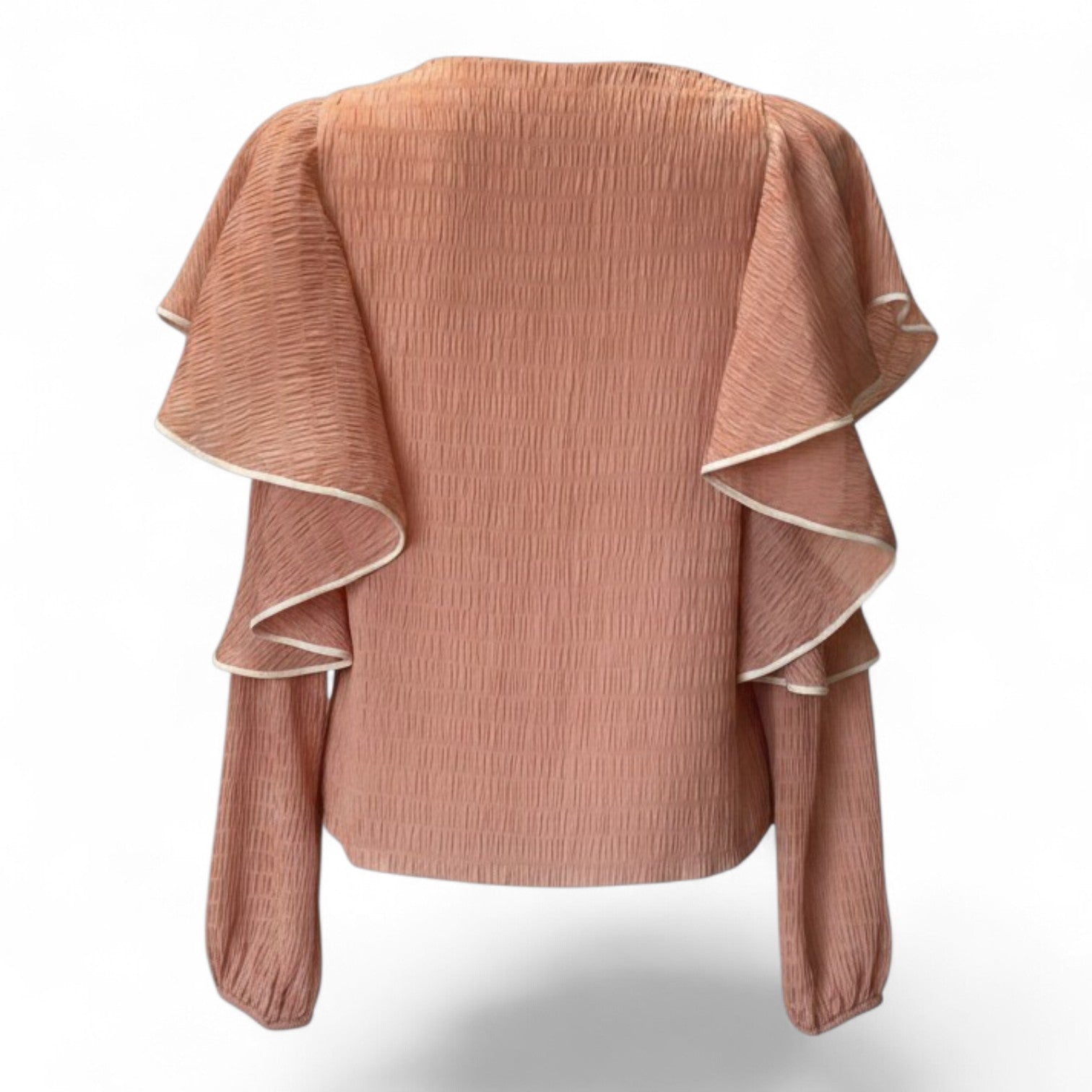 Club Monaco Ruffle Sleeve Textured Blouse – Size Small