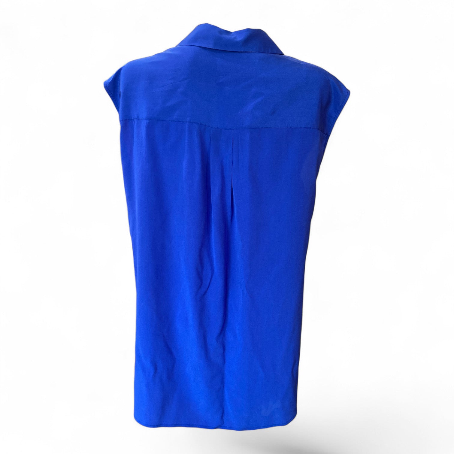 DKNY Blue Silk Sleeveless Blouse – Size M