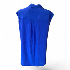DKNY Blue Silk Sleeveless Blouse – Size M