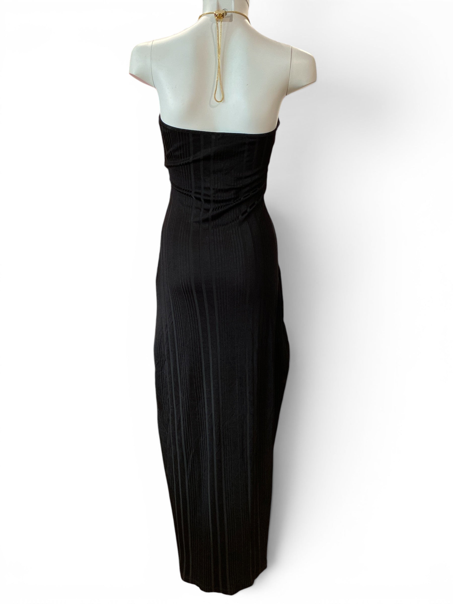 Daname Black Cutout Maxi Dress with Gold Hardware - Size 40