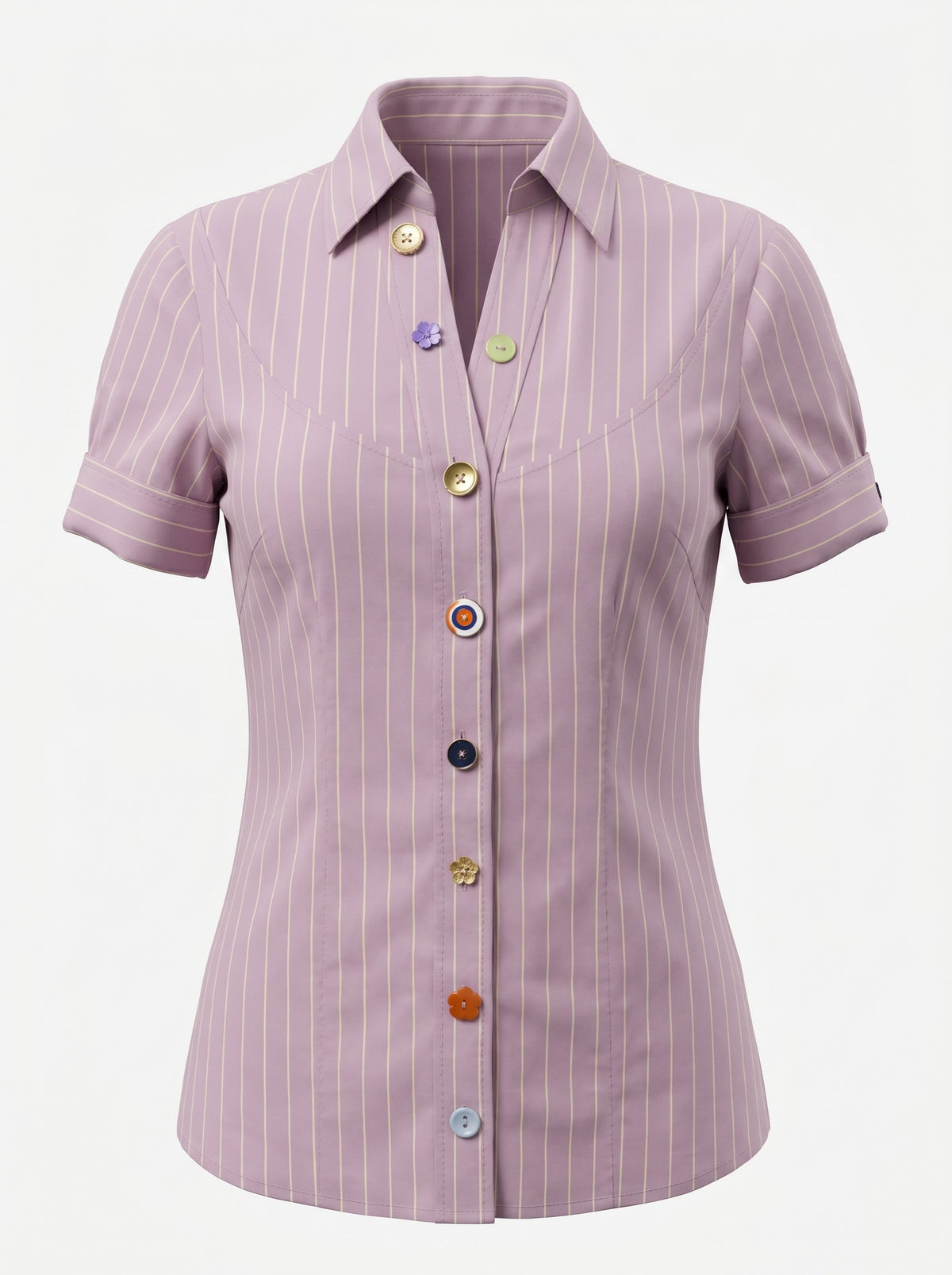 Daniele Alessandrini Light Purple Striped Button-Up Shirt – Size 44