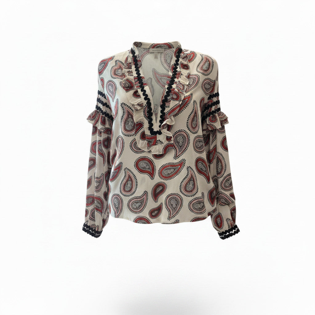 Dodo Bar Or Paisley Peasant Blouse – IT 42