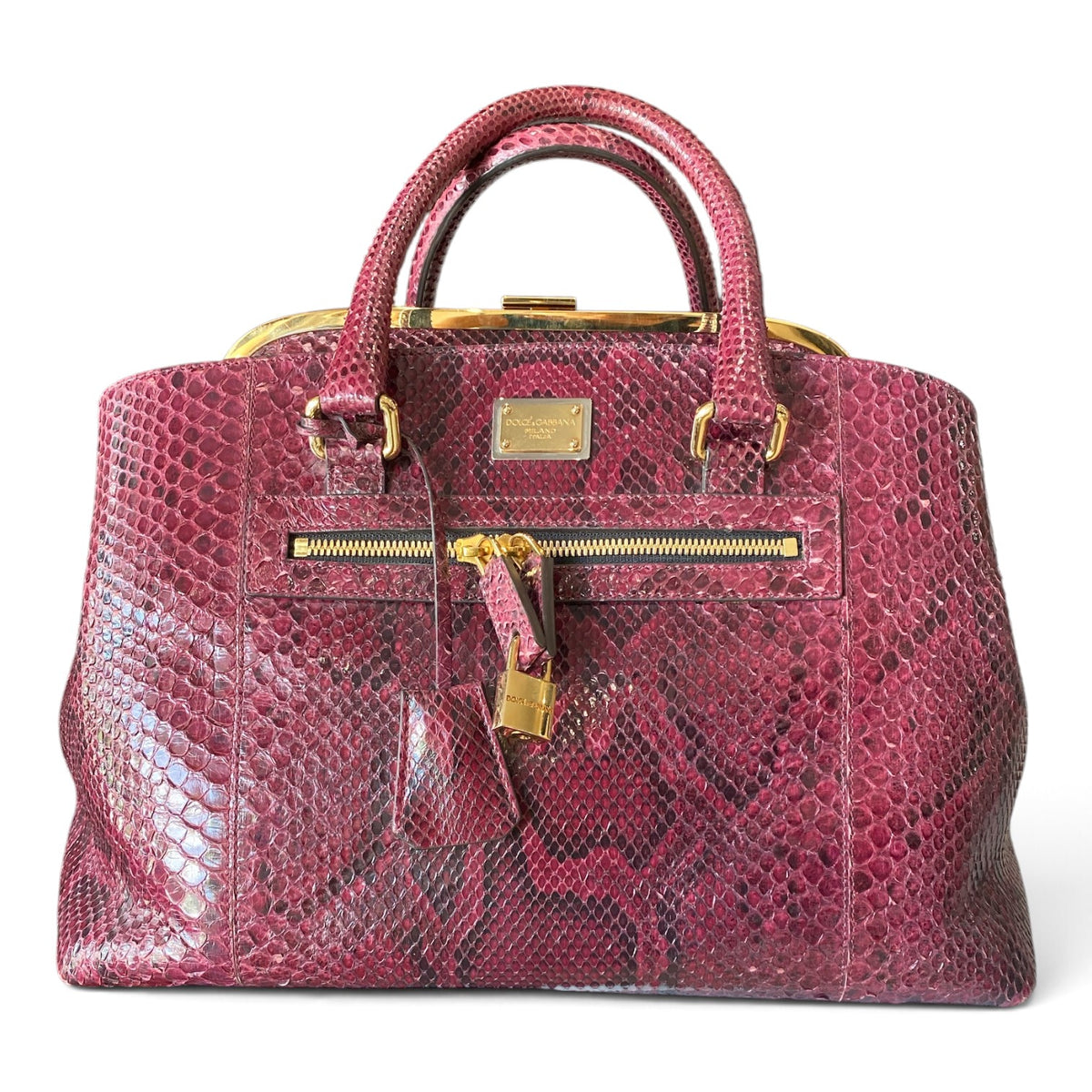 Dolce & Gabbana Python Doctor Bag – Bordeaux – Vintage