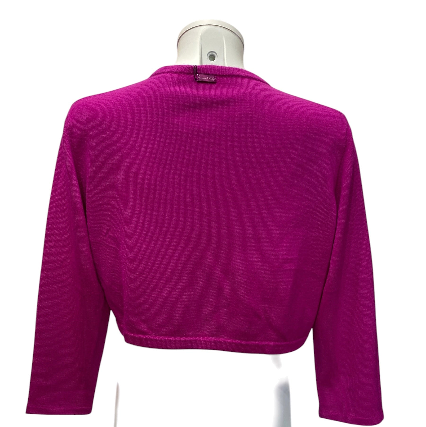 Conjunto de Cárdigan Corto Oscar de la Renta Colección de Punto de Seda de Lujo Multicolor - Cárdigan Fucsia