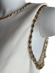 Elie Saab White Sleeveless Tailored Jumpsuit With Gold Chain Trim Belt Size 38