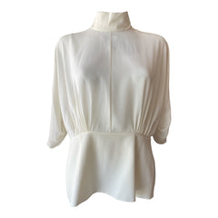 Emilia Wickstead Cream High-Neck Blouse – Size IT 48