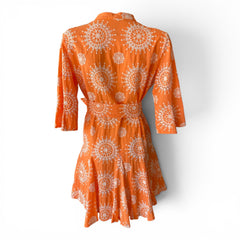 Étoile Coral Mandala Dress – Orange – Size S/M