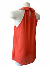 Etro Silk Ruffle Sleeveless Top Coral Size 40