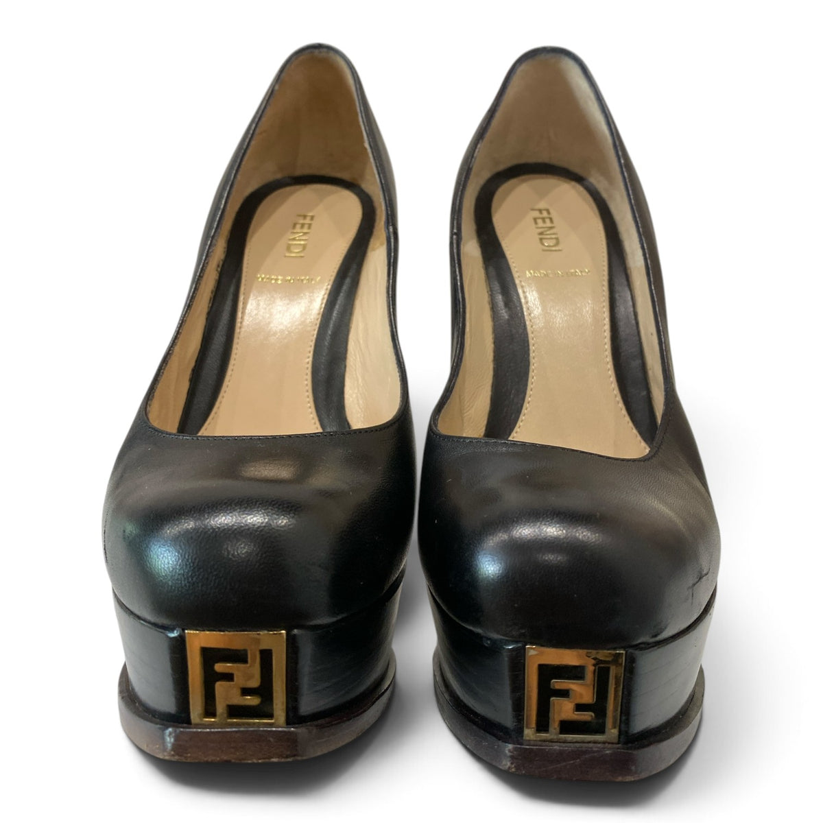Fendi Fendista Black Leather Platform Pumps – Size 37