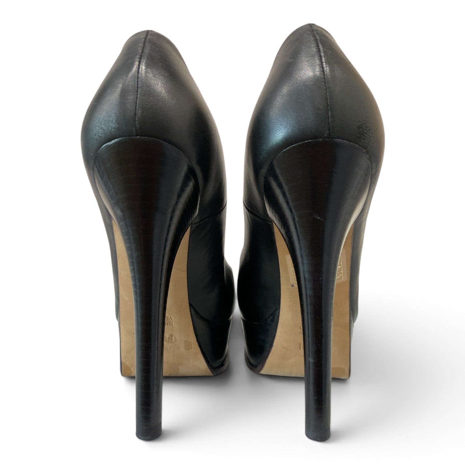 Fendi Fendista Black Leather Platform Pumps – Size 37